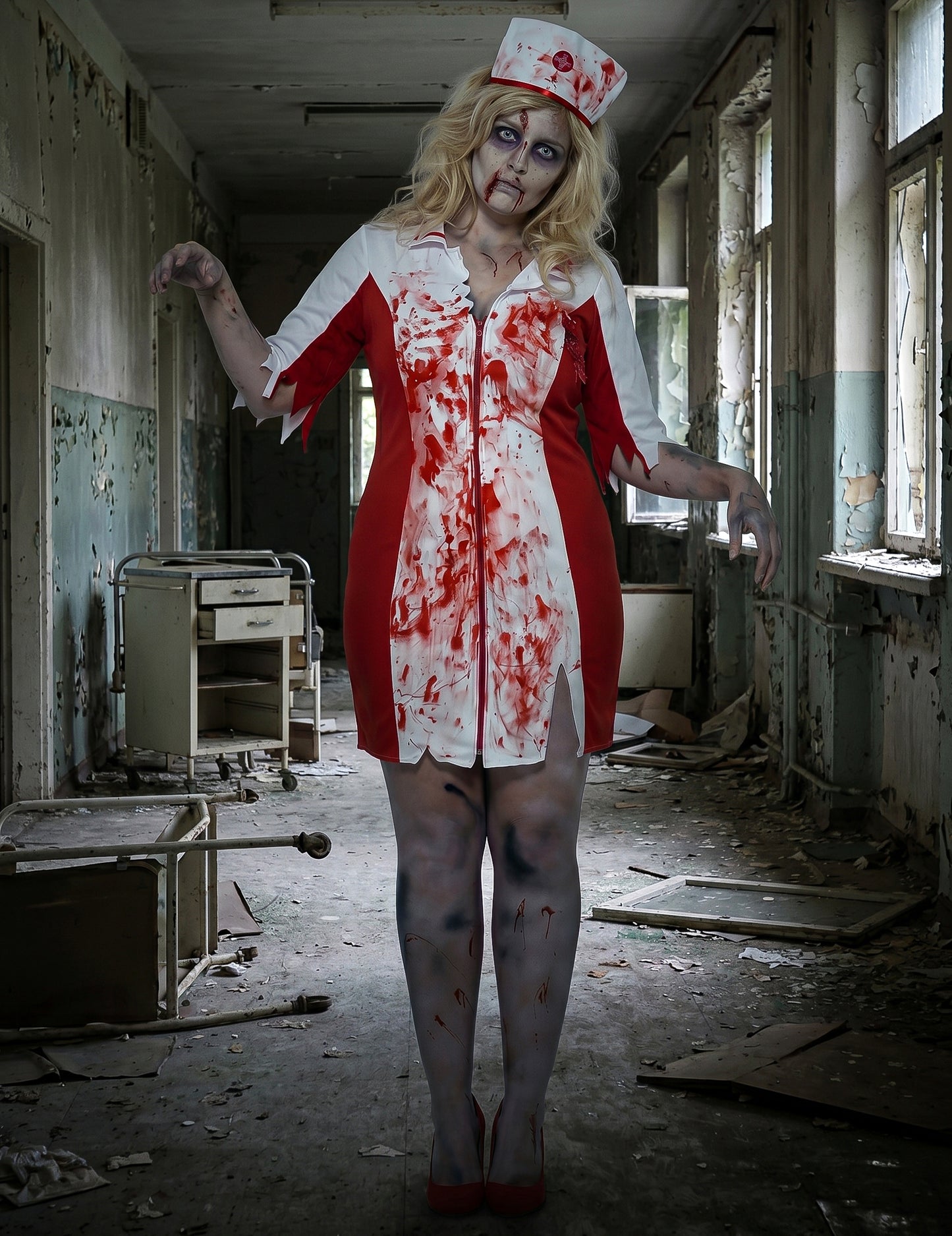 Halloween nagy méretű zombi -szellőző zombi álruhás