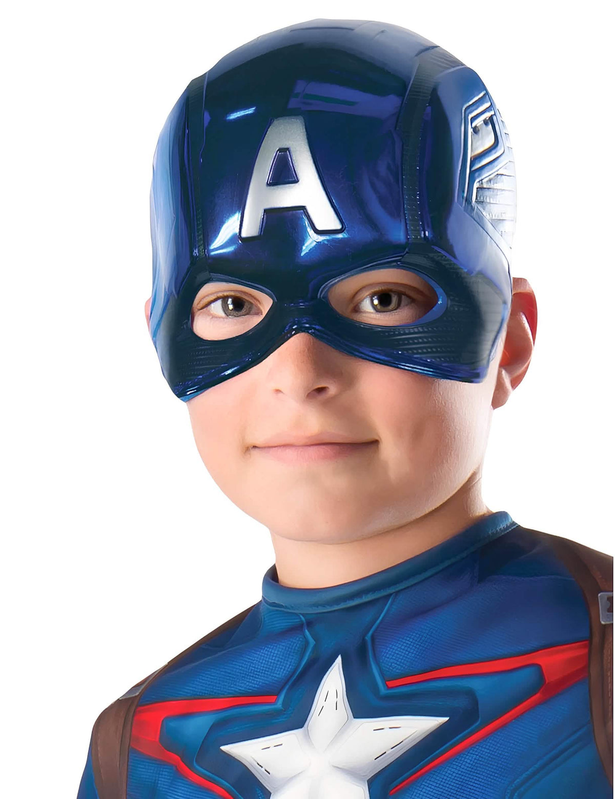 Captain America gyermek félmaszk csillogó kék ezüst A betűvel