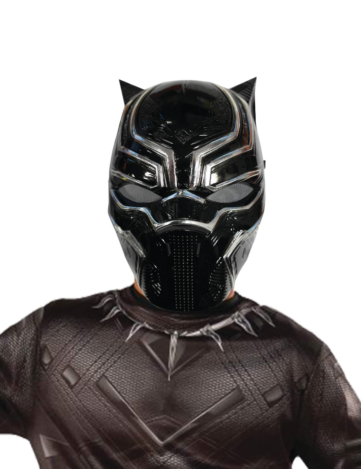 Fekete és ezüst Black Panther gyermek félmaszk