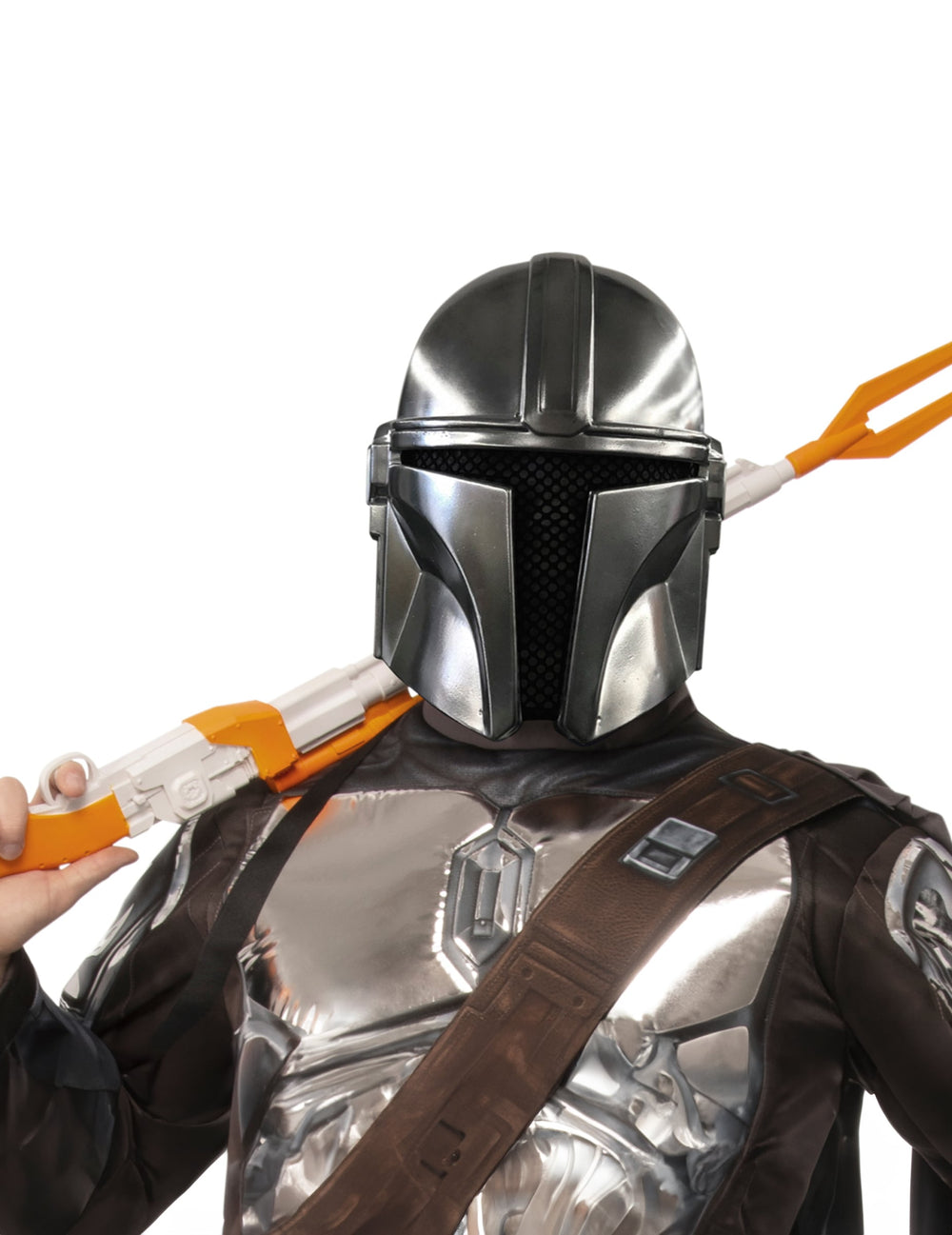 Demi masque The Mandalorian™ pour adulte argenté