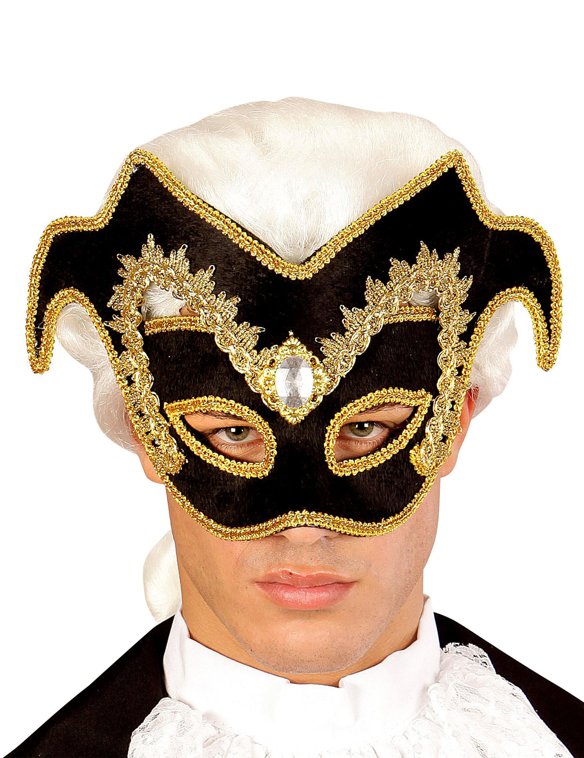 Vue de face du demi masque vénitien