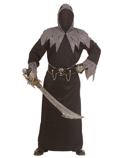 Déguisement faucheuse démoniaque pour enfant noir et gris avec cagoule et épée