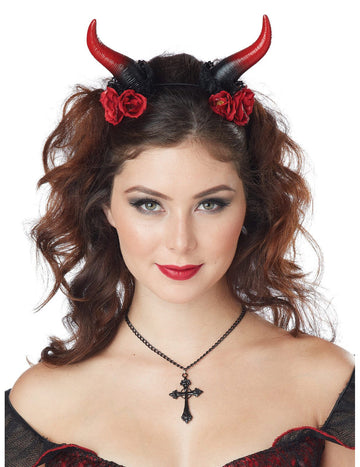 Fekete piros elvarázsolt démon szarv