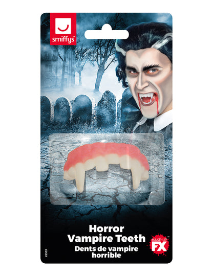 A felnőtt Halloween vámpír műfogsor csomagolásának látképe