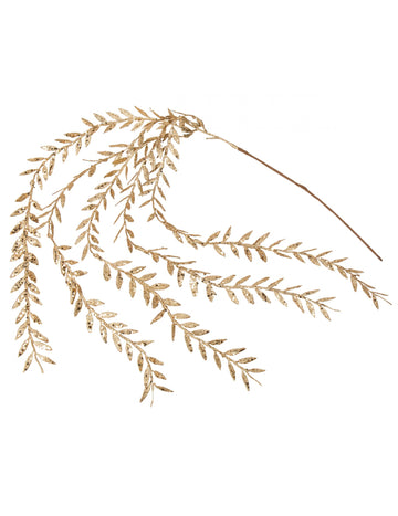 Csillogó réz leveles girland 90 cm 