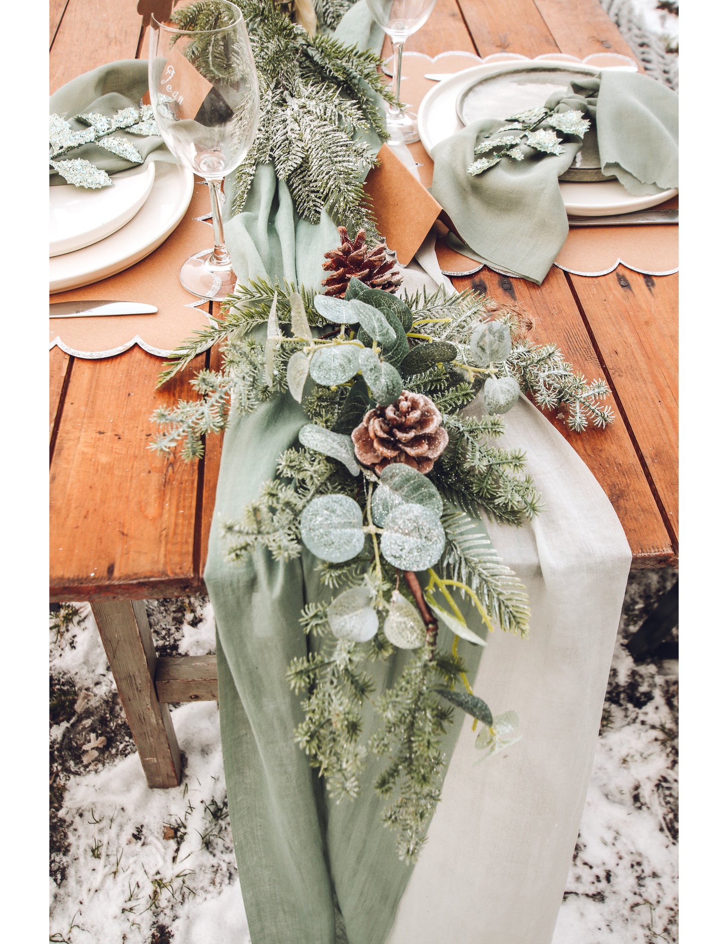 Fenyő- és eukaliptusz girland 53 cm 