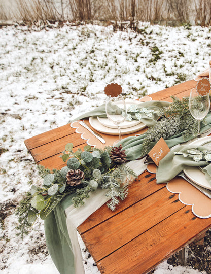 Fenyő és eukaliptusz ereszkedés 53 cm fenyőtobozokkal