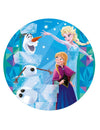 Disque azyme La Reine des Neiges pour enfant bleu avec Elsa Anna et Olaf
