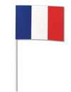 Drapeau papier France bleu blanc rouge sur tige
