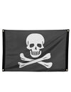 Drapeau pirate pour fête noir et blanc avec œillets