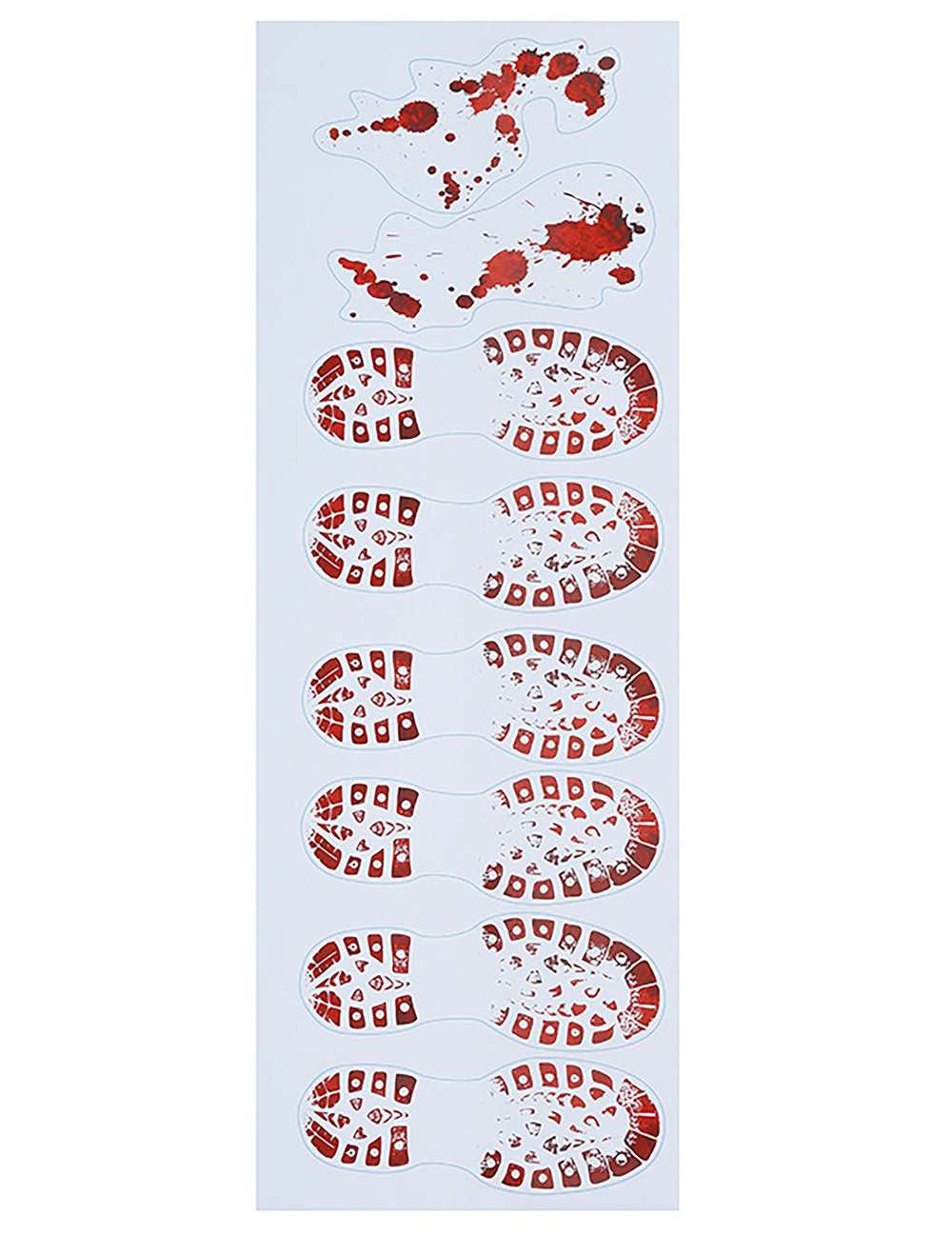 Planche de stickers des empreintes de pas adhésives sanglantes pour Halloween