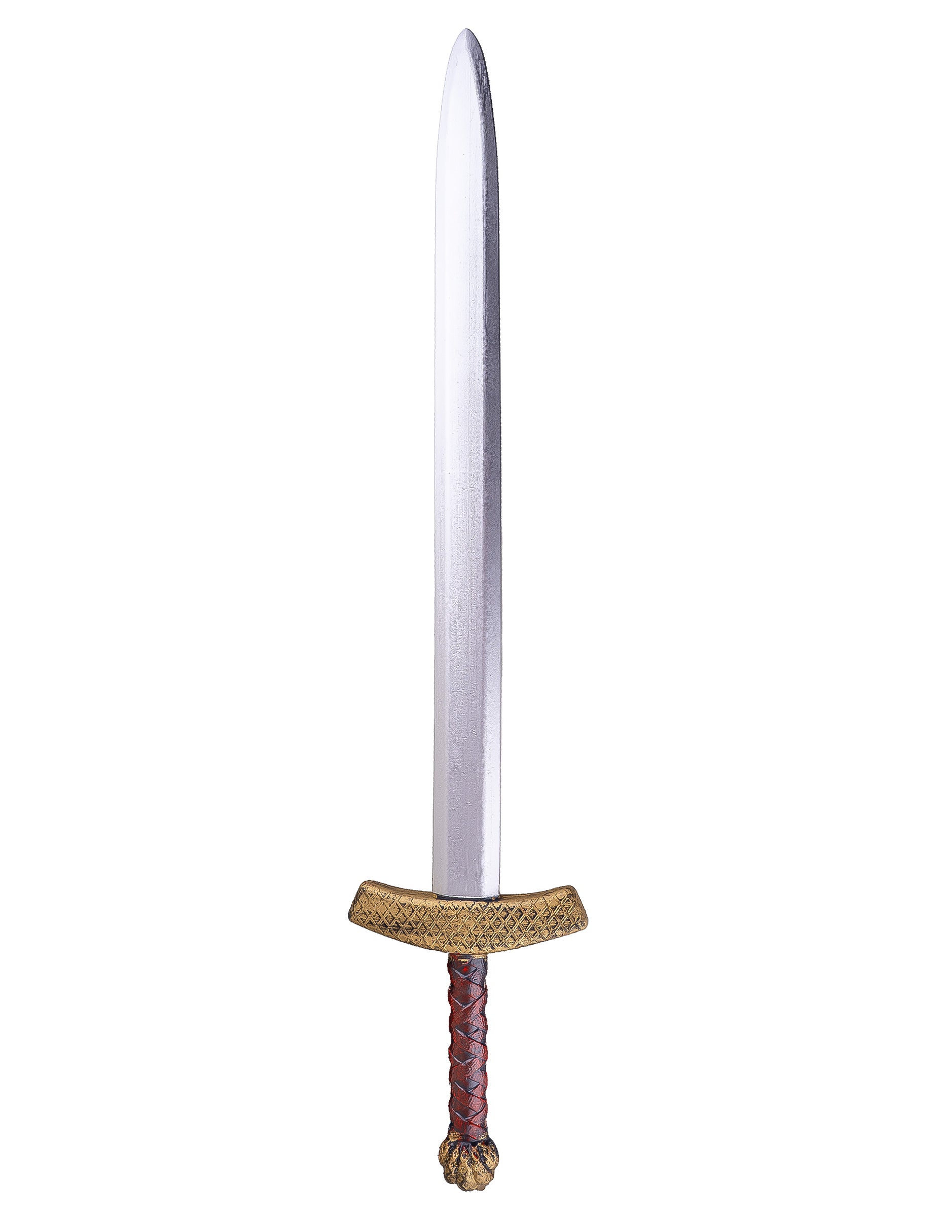Epée de chevalier médiéval argentée et dorée