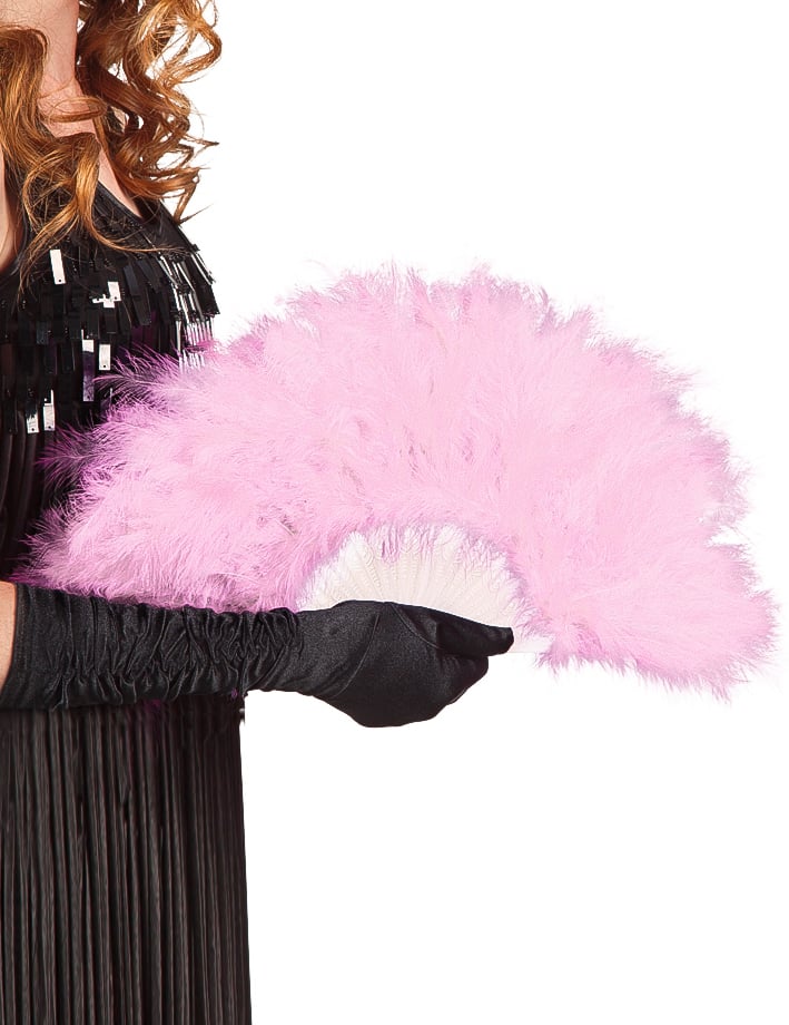 Rózsaszín tollas legyező női részére