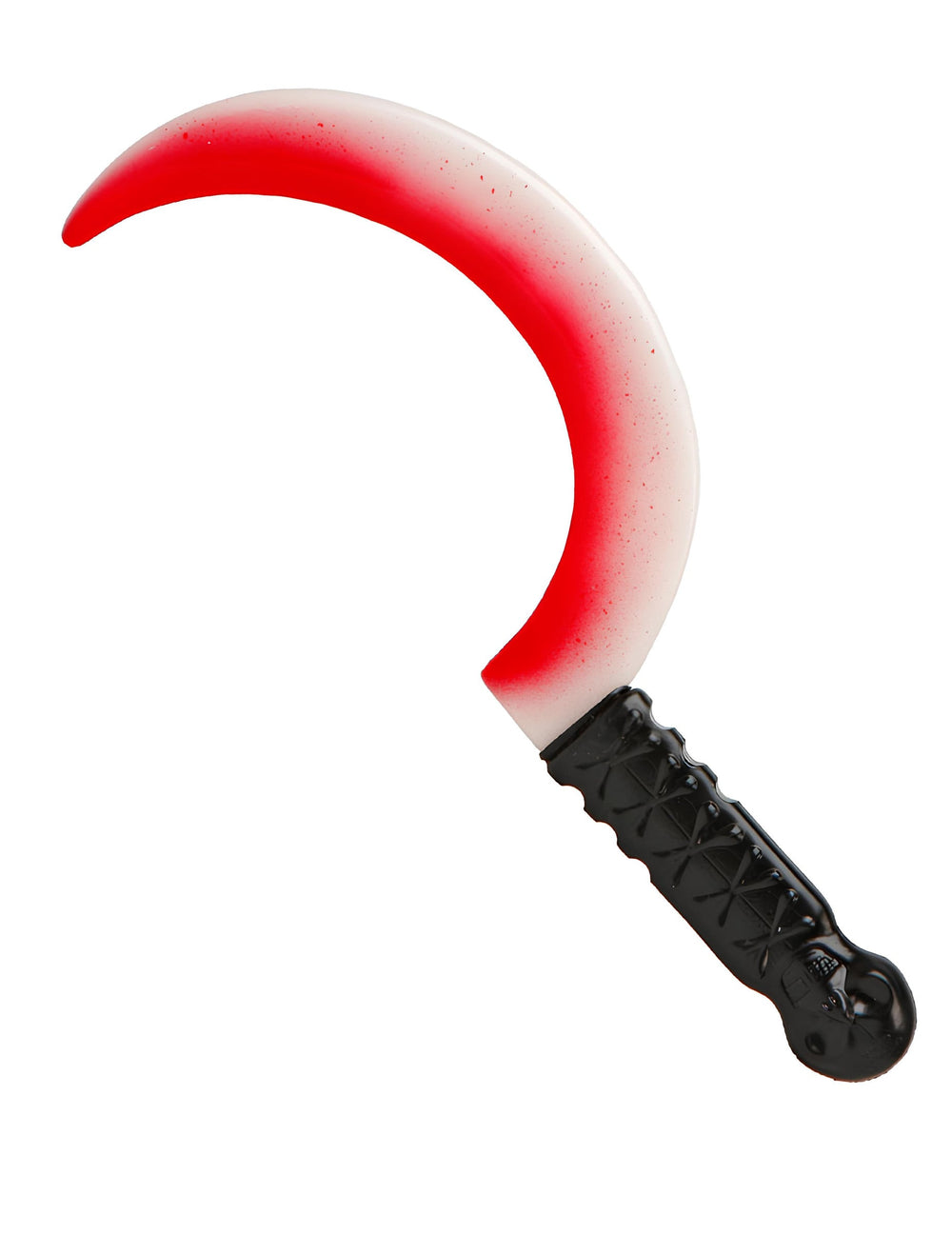 Faucille ensanglantée pour Halloween phosphorescente rouge et blanche