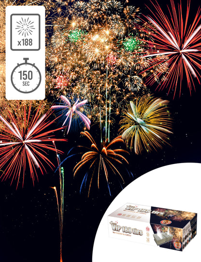 Feu d'artifice Soirée VIP pour fête multicolore 188 tirs 150 secondes