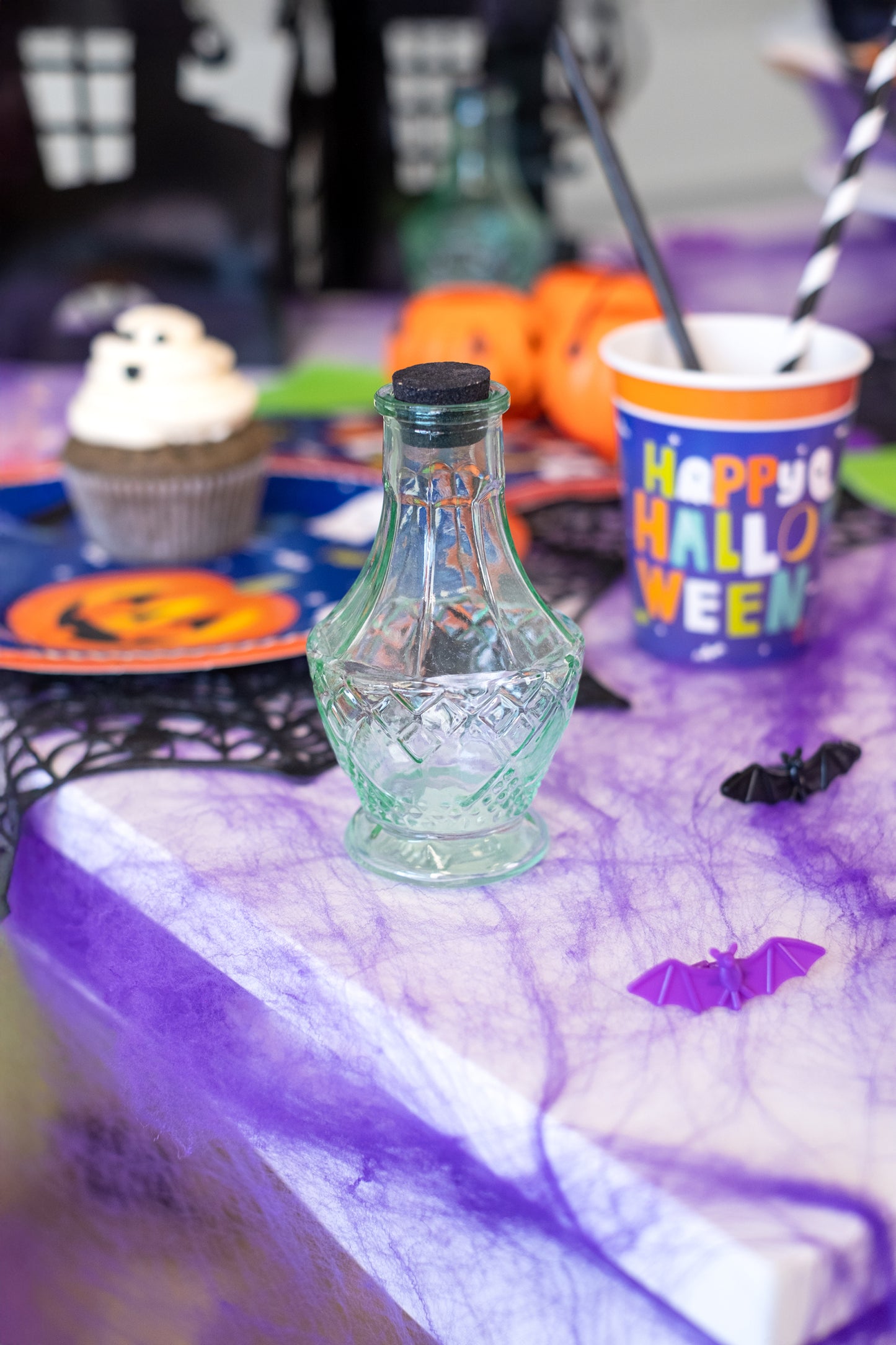 Zöld üvegfiola 11,5 cm