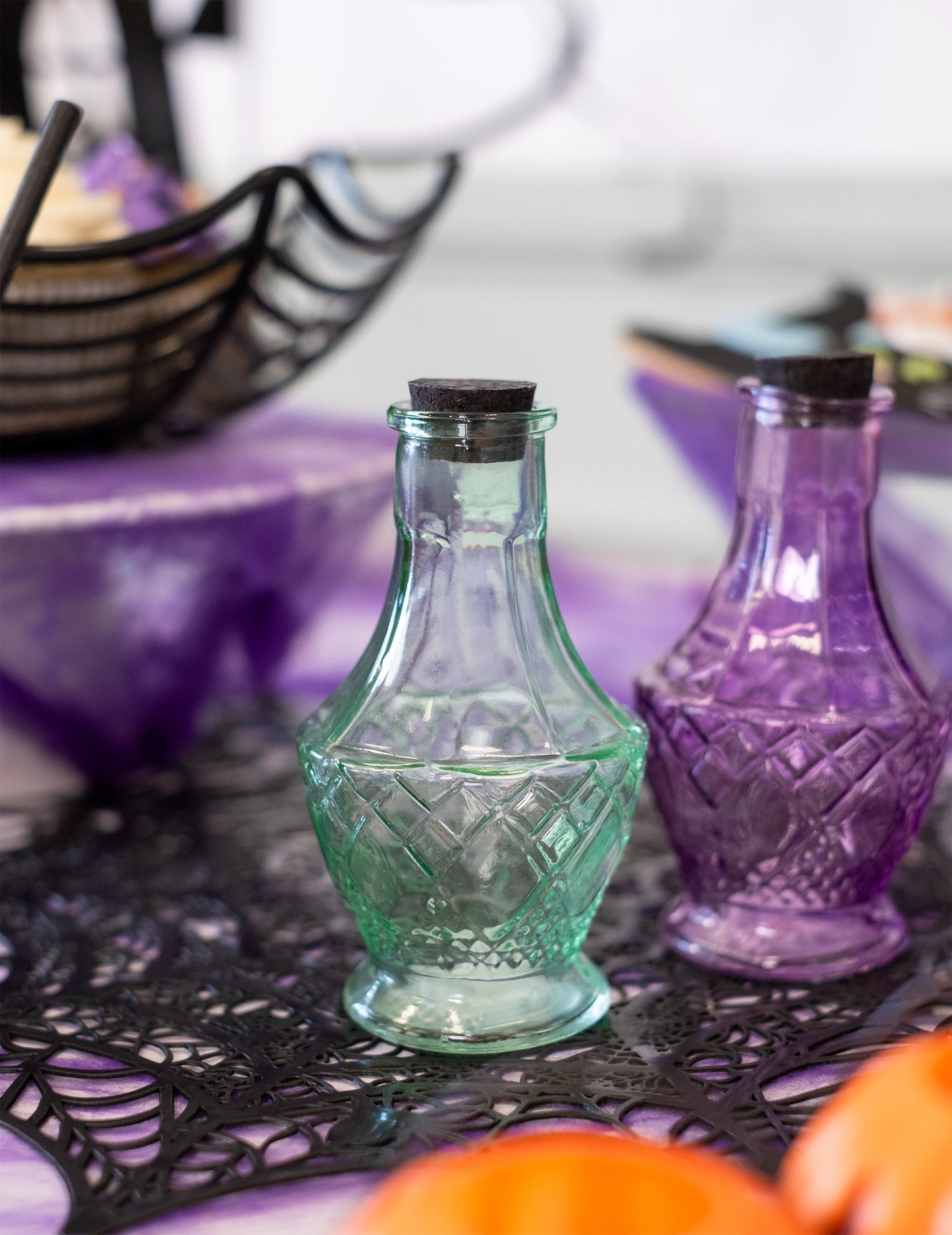 Zöld üvegfiola 11,5 cm