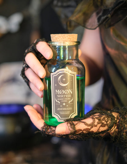 Holdvíz zöld üveg fiola 13.5 cm