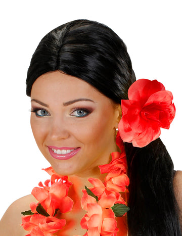 Piros virág hajjal elasztikus