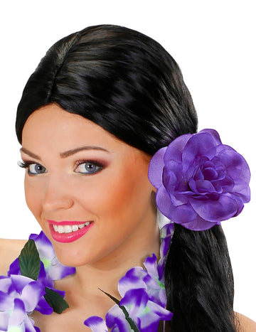 Lila virág, elasztikus hajjal