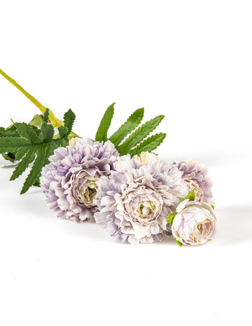 Fleurs de zinnia artificielles déco champêtre lilas sur tige