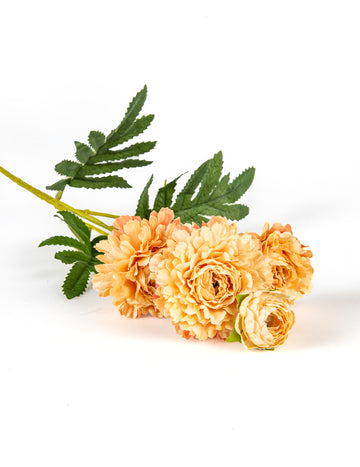 Fleurs de zinnia artificielles sur tige pour décoration pêche