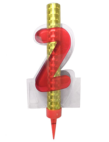 2. számú piros megvilágított szökőkút 12 cm születésnapi tortához