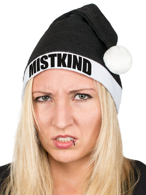 Vicces karácsonyi sapka MISTKIND Mikulássapka fekete-fehér 