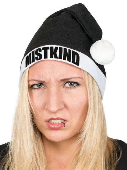 Vicces karácsonyi sapka MISTKIND Mikulássapka fekete-fehér 