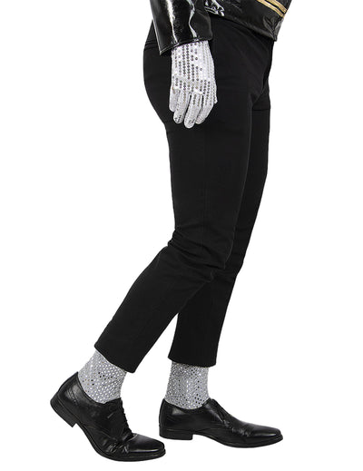 Gant et chaussettes de Michael Jackson pour adulte argentés à paillettes