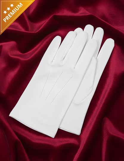 Deluxe felnőtt Mikulás fehér kesztyűk