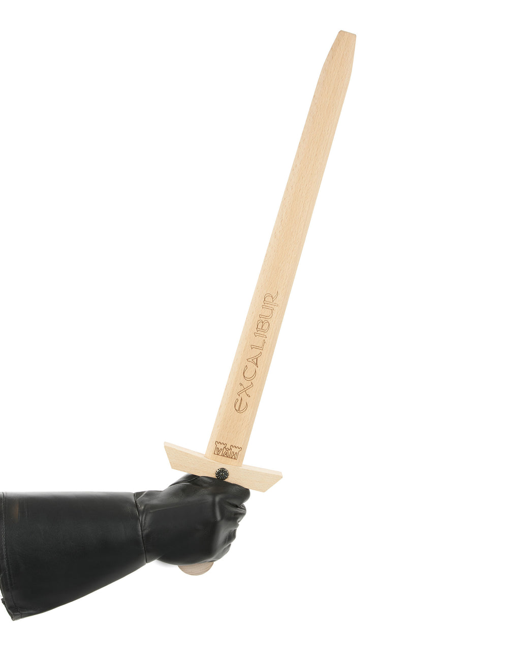 Détail du gant porté tenant une épée des gants faux cuir pour adulte