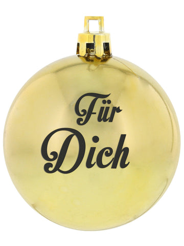 'Für Dich' arany színű karácsonyi gömb 7 cm DE 