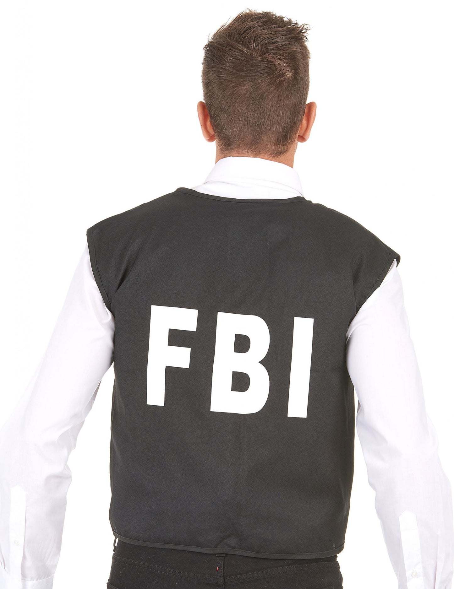 Vue de dos du gilet FBI pour adulte