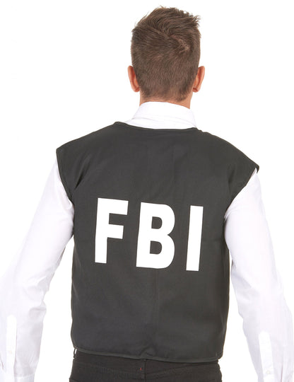 Vue de dos du gilet FBI pour adulte