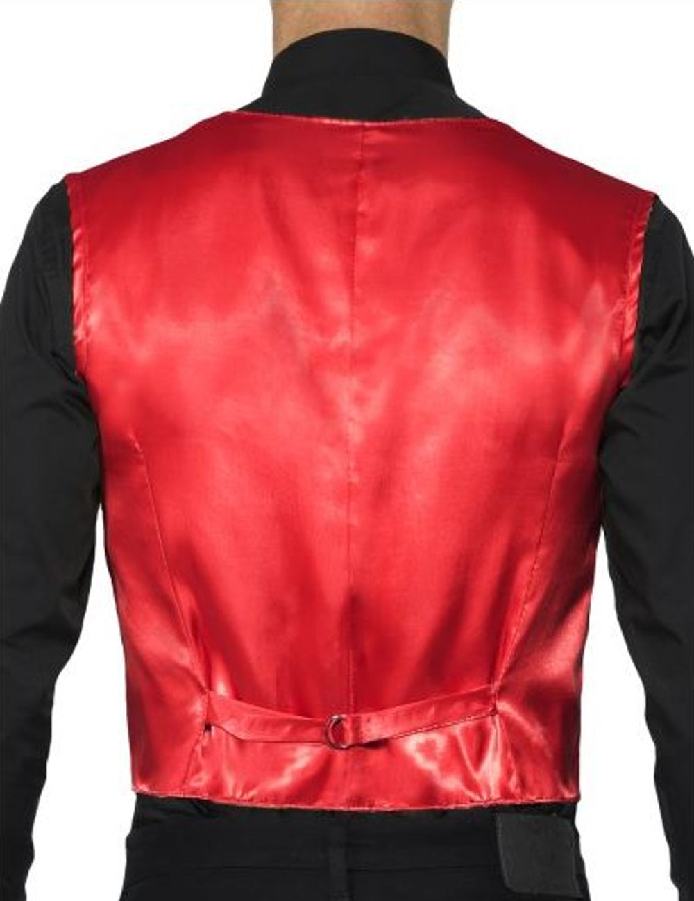 Vue de dos du gilet à sequins pour adulte rouge