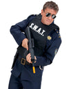 Gilet S.W.A.T pour adulte noir avec inscription blanche