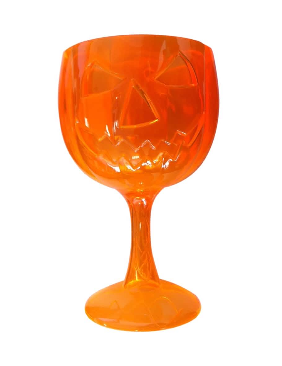 Műanyag talpas pohár tök halloweenra narancssárga