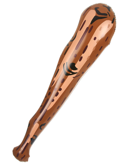 Gourdin gonflable en plastique homme des cavernes pour adulte marron à motifs noirs