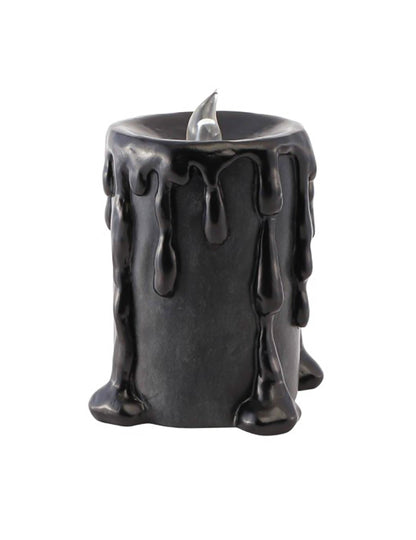 Nagy dekoratív fekete gyertyagyanta LED-del, 10 x 8,5 x 12 cm