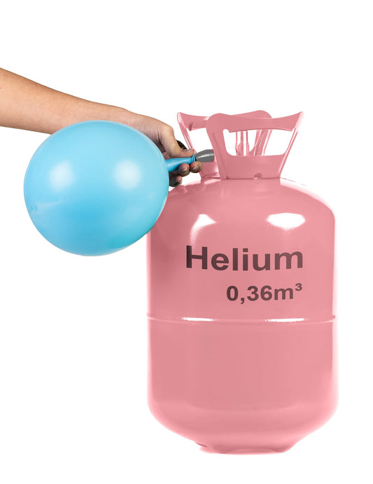 Gonflage d'un ballon avec la grande bouteille d'hélium pour 50 ballons