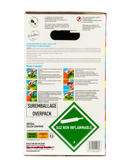 Nagy üveg hélium, legfeljebb 50 léggömb
