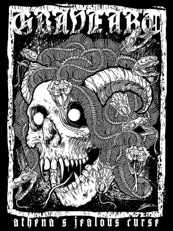 Fekete felső koponya mintával, női