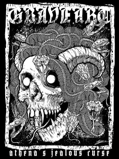 Fekete felső koponya mintával, női