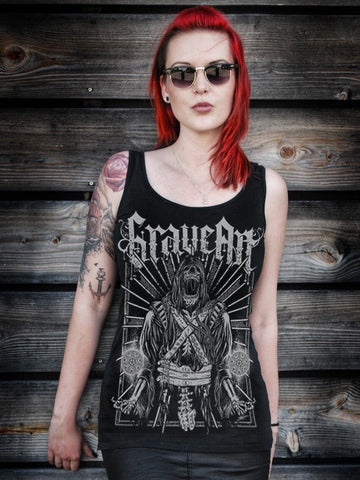 GraveArt Kaszás Női Hosszú Fekete Top 