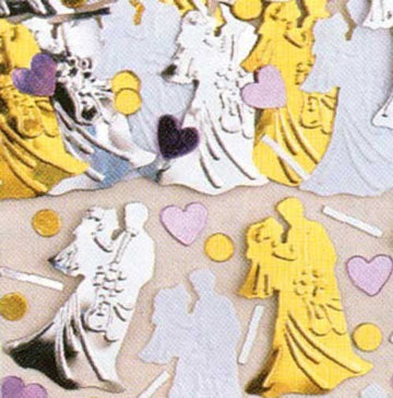 Vőlegény és menyasszony konfetti esküvői dekoráció, többszínű, 14g 