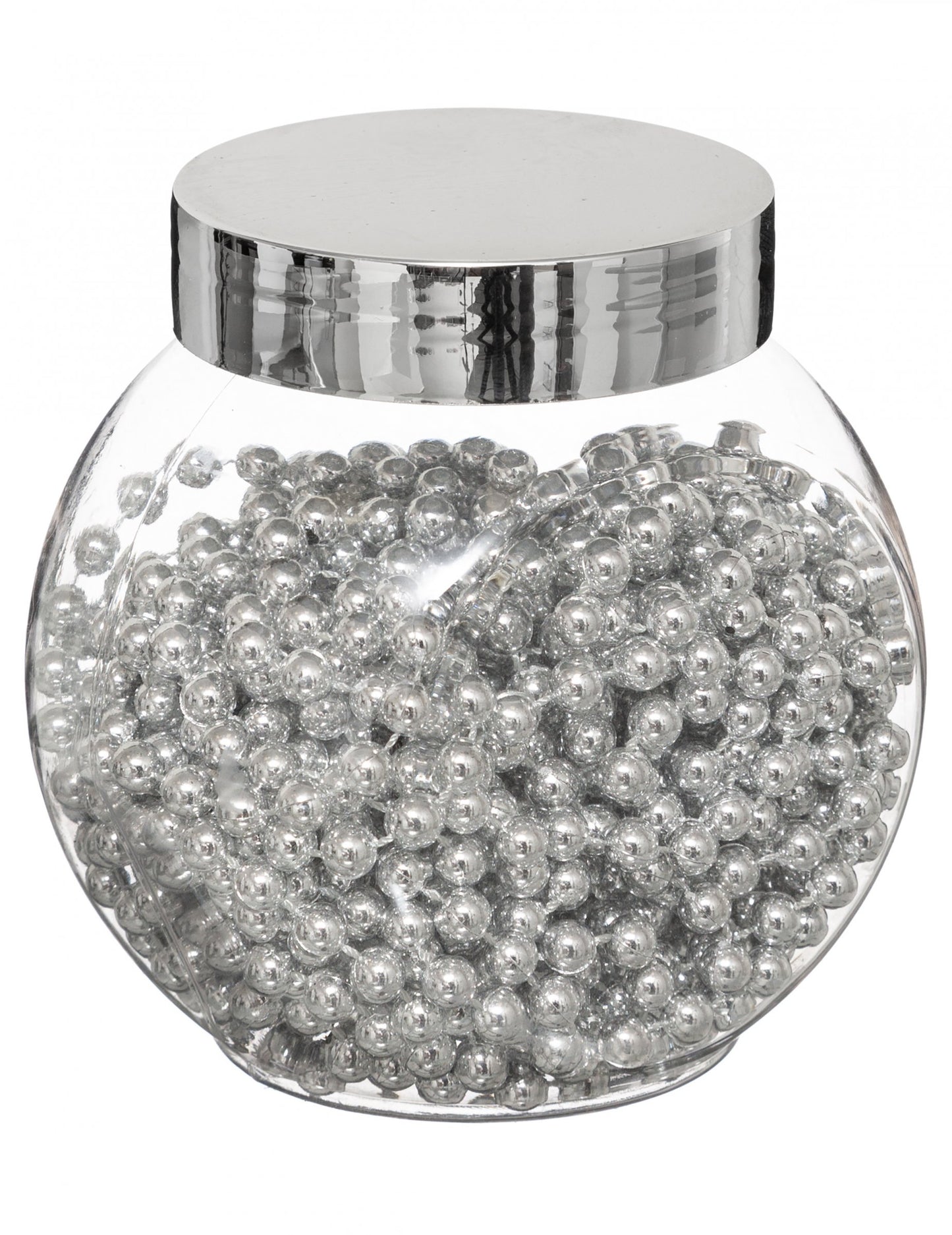 6 méteres ezüst gyöngyös girland asztaldísz