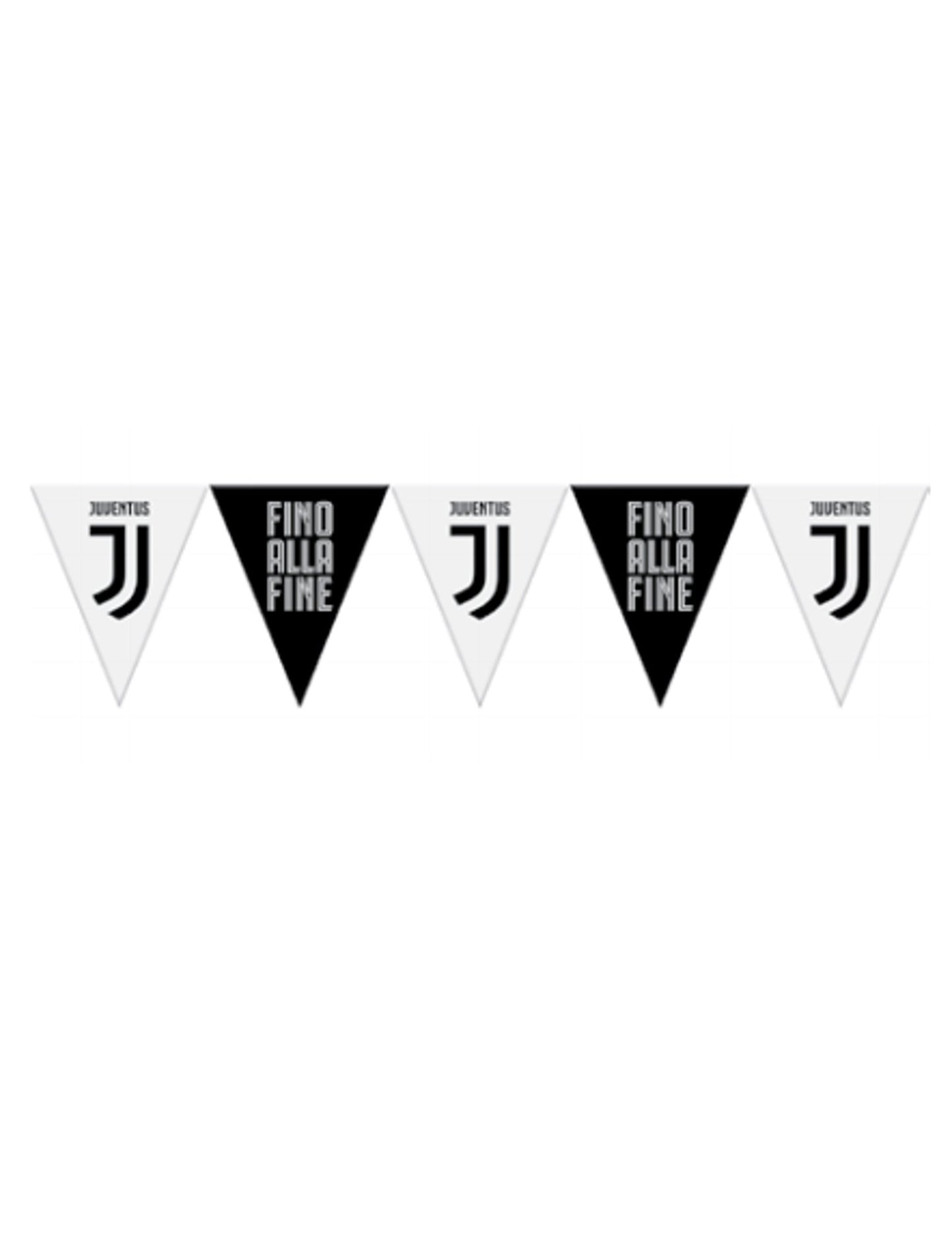 Fekete -fehér Juventus műanyag zászló Garland 320 cm