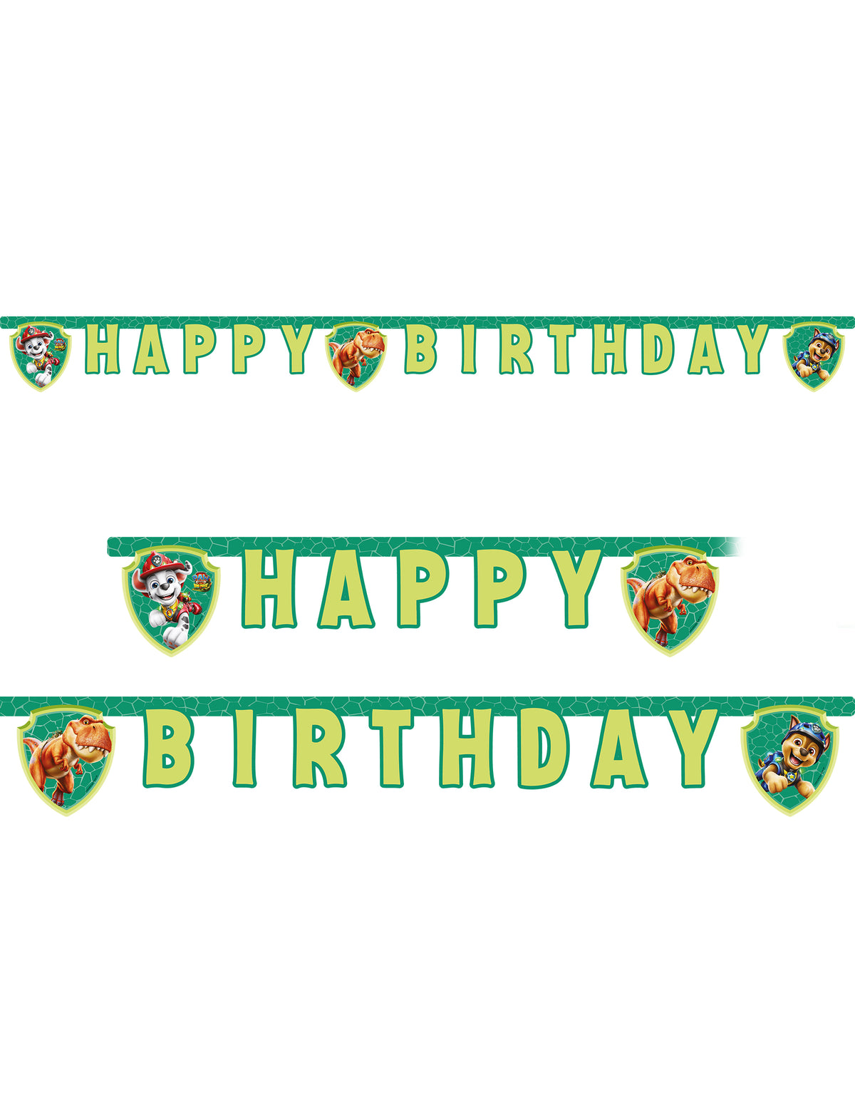 Mancs Őrjárat™ Dino movie Happy Birthday íves girland 200 cm