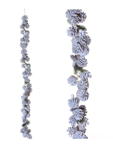 Fagyos tobozokból készült girland 120 cm 